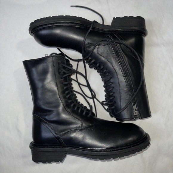 Ann Demeulemeester Black Leather Boots - Picture 1 of 4